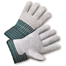 Split Leather Palm Glove, 3/4 Leather Back w/Safety Cuff